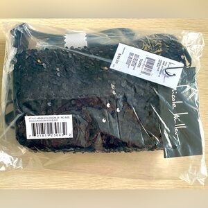 Nicole Miller Black Sequin Shoulder Bag Purse